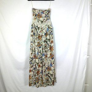 Strut & Bolt Flowers and Birds Strapless Jumpsuit S